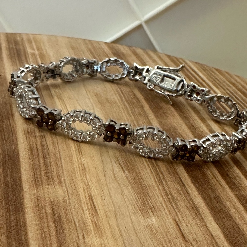 sterling silver citrine tennis bracelet